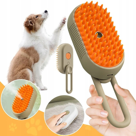 SZCZOTKA PAROWA DLA PSA KOTA ZWIERZĄT DOZOWNIK SIERŚĆ UCHWYT ELEKTRYCZNA