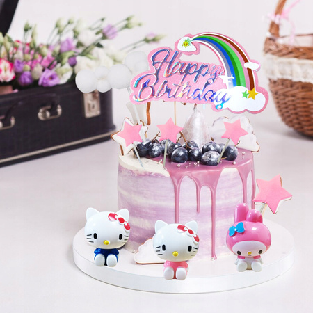 Zestaw TOPPER NA TORT URODZINY Dekoracja kitty Melody,dekoracja tortu