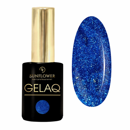 Gelaq Glitter Nr 184         Lakier Hybrydowy  UV -  Kobalt Brokat