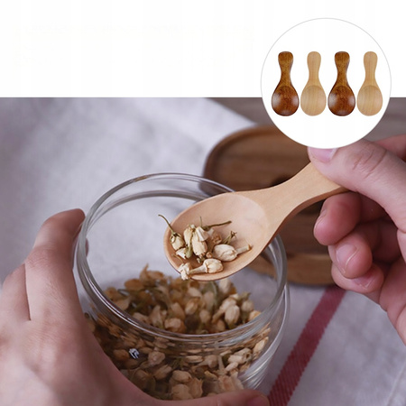 DREWNIANE MINI MIARKI DO KAWY, ŁYŻECZKI DO PRZYPRAW, MIODU, SOSÓW