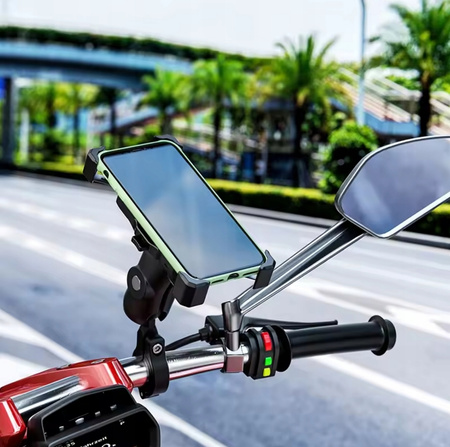  UCHWYT MOTOCYKLOWY NA TELEFON ANTYWIBRACYJNY ŁADOWARKĄ INDUKCYJNĄ 15W + USB