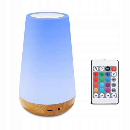 LAMPKA NOCNA LED ŚCIEMNIALNE RGB DOTYKOWA + PILOT