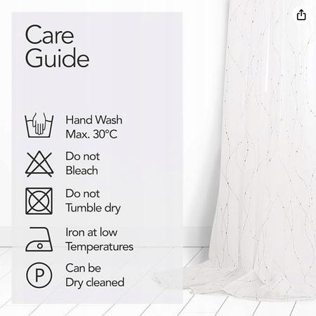 ZASŁONA FIRANA OKIENNA BIAŁA ZŁOTY WZÓR NA PRZELOTKACH 135X260 CM