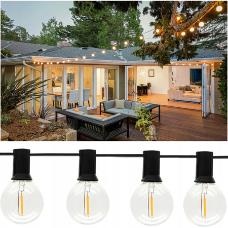 Girlanda ogrodowa na balkon taras lampki solarne 10M 10 żarówek LED