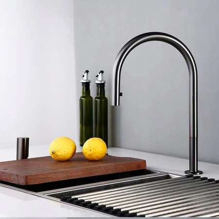 Jednouchwytowa obrotowa bateria kuchenna z perlatorem pull out matowa