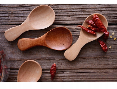 DREWNIANE MINI MIARKI DO KAWY, ŁYŻECZKI DO PRZYPRAW, MIODU, SOSÓW