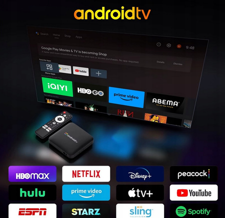  Odtwarzacz smart tv box H96 max Android 14, Wifi 6, HDMI, 2/8GB