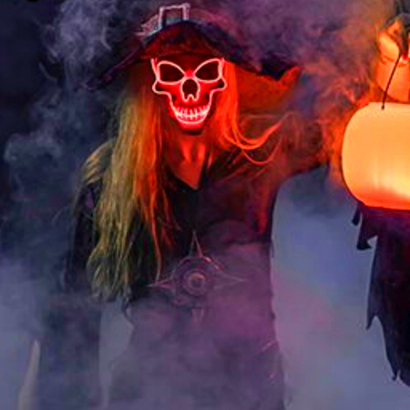 Maska na twarz MASKA Z CZASZKĄ plastik diabeł biały