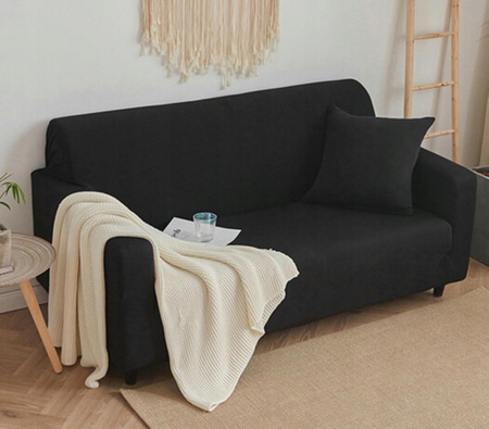 POKROWIEC NA FOTEL KANAPĘ SOFĘ ELASTYCZNY 90-140 CM CZARNY