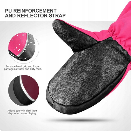 Rękawiczki narciarskie dziecięce jednopalczaste różowe MCTI KDS 12-16 lat S