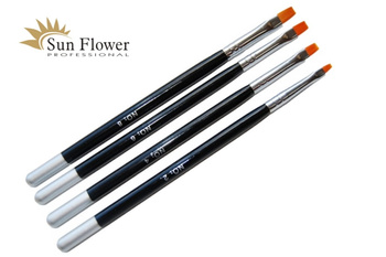 Zestaw 4 Pędzli Syntetycznych (Prosty 2, 4, 6, 8)