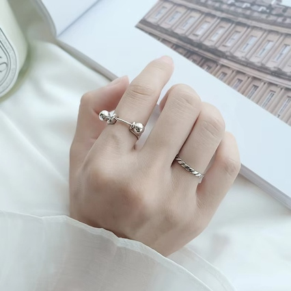 F.I.N.S Srebrny pierścionek z kulkami S925 srebro rozmiar 11 do 17