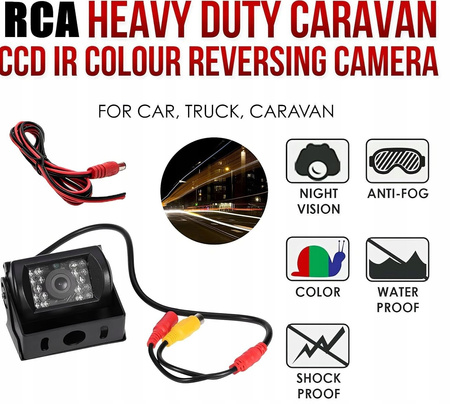 Kamera cofania, 12 V-24 V HD wodoodporna kamera CCD z przodu do przyczepy