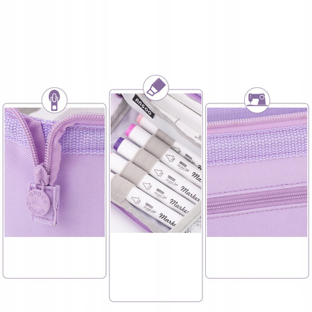 DUŻY PIÓRNIK WIELOFUNKCYJNY SASZETKA TRZYKOMOROWY FIOLETOWY