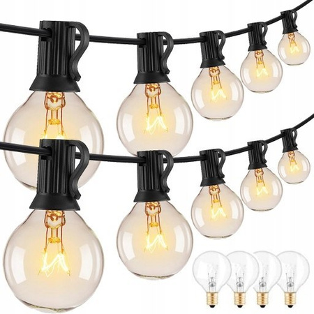 GIRLANDA CHOINKOWA LAMPKI CHOINKOWE OGRODOWE 15M WISZĄCE KULE 50 SZTUK