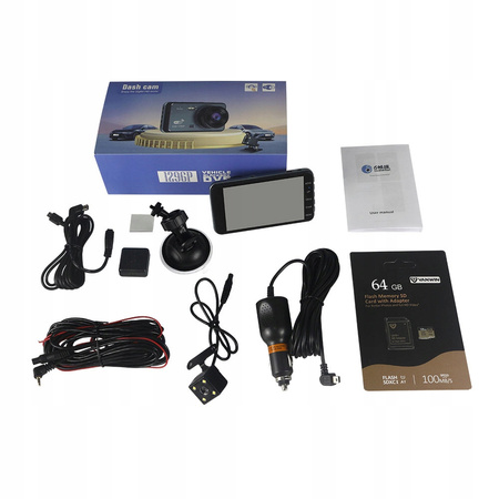 WIDEOREJESTRATOR SAMOCHODOWY KAMERA SAMOCHODOWA GPS WIFI FHD SD powystawowy