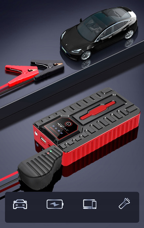 MOCNY POWER BANK ROZRUCH JUMP STARTER POWERBANK 12V 49800mAh KLEMY