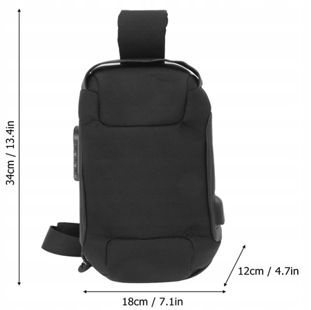 Plecak , torba na jedno ramię z USB i zamkiem szyfrowym