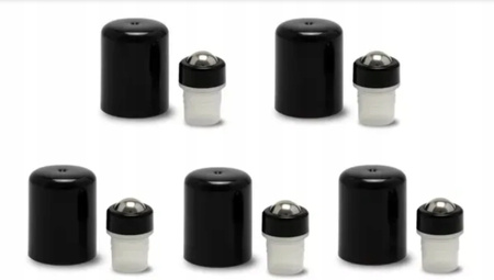 Końcówki rollon do butelki 18 mm stalowa kulka + nakrętka 12 sztuk