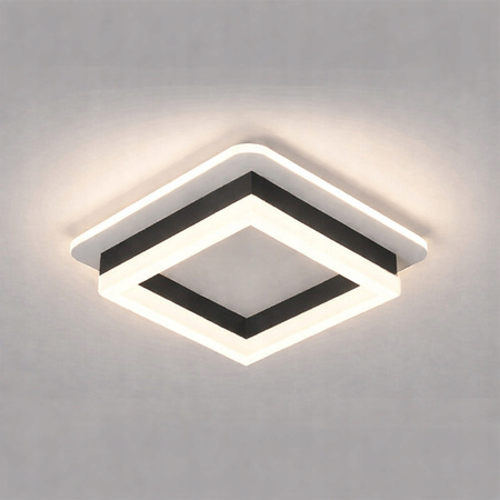  LAMPA SUFITOWA LED PLAFON NATYNKOWY CZARNA KWADRAT trzy barwy światłav