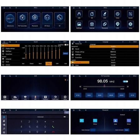 Uniwersalny ekran Multimedia radiowe Carplay Android kamera cofania+128Gb