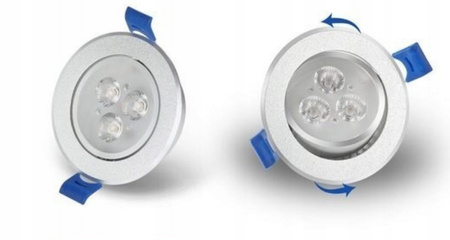  Podtynkowe oświetlenie LED 3W 2szt.oczko led ciepły biały