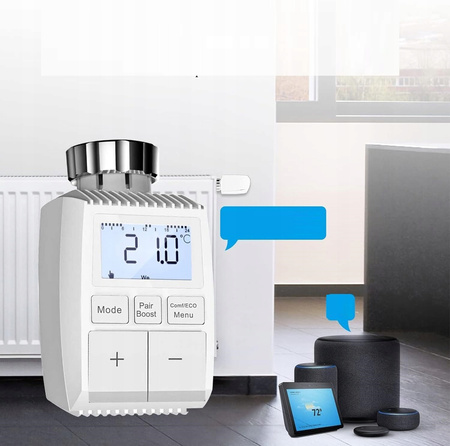 INTELIGENTNY TERMOSTAT DO OGRZEWANIA LCD IP20 zawór regulacja WiFi + HUB