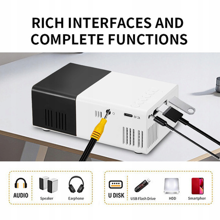  1080p Projektor HD Auto Keystone Projector Portable z interfejsem I9