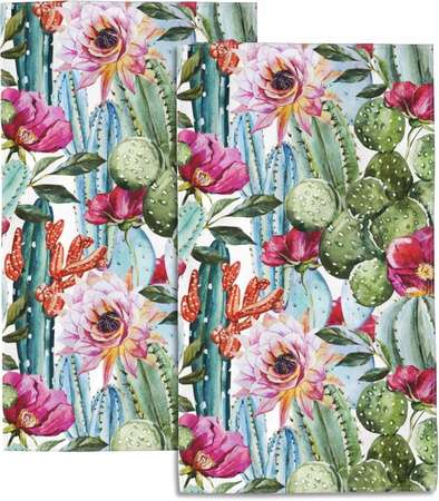 ZASŁONA PRYSZNICOWA MOTYW KWIATÓW I KAKTUSÓW DEKORACYJNA 180x180CM PREMIUM