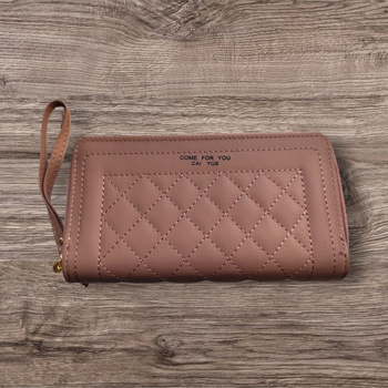 PORTFEL DAMSKI DUŻY PIKOWANY PUDROWY RÓŻ