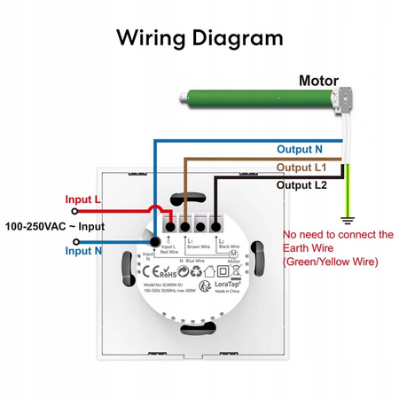 : LoraTap ZigBee Tuya Inteligentny Przełącznik Zasłon rolet