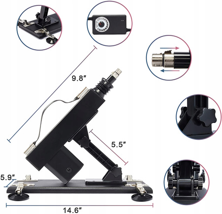 SEX MASZYNA - 5 x DILDO ZESTAW - 350 RUCHÓW/MIN WIBRATOR WIELOFUNKCYJNY