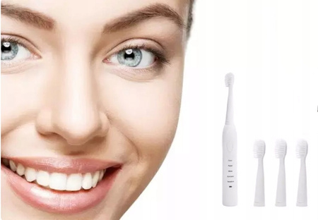 Szczoteczka Soniczna do zębów BIAŁA 5 TRYBÓW 4 KOŃCÓWKI IPX7 84tys r/min