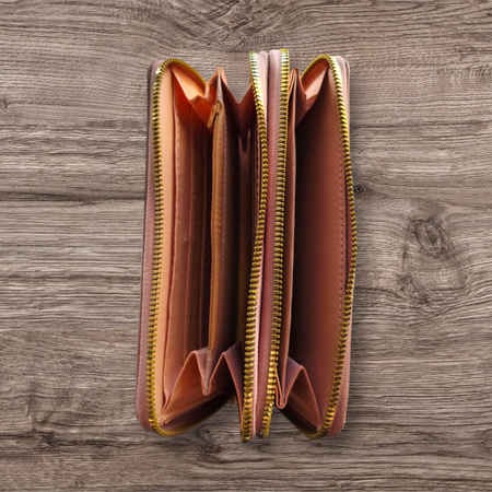 PORTFEL DAMSKI DUŻY PIKOWANY PUDROWY RÓŻ