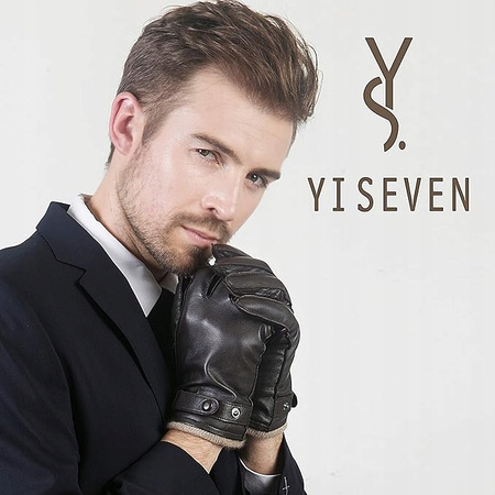 Męskie zimowe rękawiczki jagnięcej skóry z funkcją dotyku z kaszmirem XL