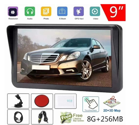 NAWIGACJA SAMOCHODOWA GPS TABLET 8GB 9' 256 MB PL EU AUTA CIĘŻARÓWKI