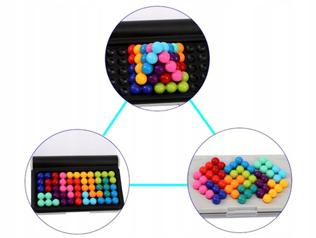 LOGICZNA GRA ZRĘCZNOŚCIOWA IQ, UKŁADANKA, ŁAMIGŁÓWKA, KOLOROWE KLOCKI 3D