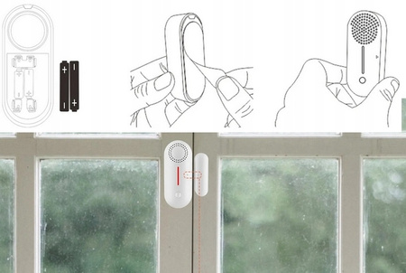 CZUJNIK SENSOR OTWARTYCH DRZWI OKNA TUYA WIFI ALARM