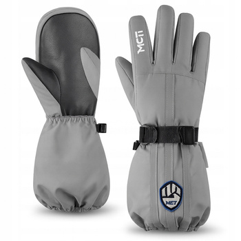 Rękawice narciarskie, zimowe, ocieplane ROZM. S szare