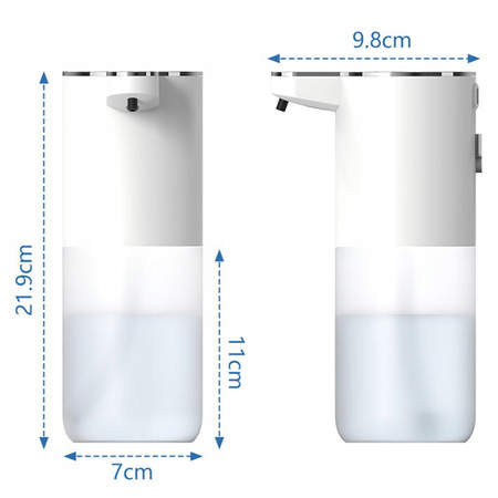 DOZOWNIK MYDŁA 380ML ŁAZIENKI BEZDOTYKOWY NAŚCIENNY ELEKTRYCZNY ŁADOWALNY