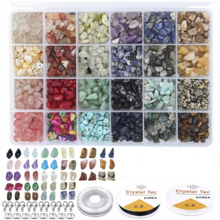 ZESTAW DO ROBIENIA BIŻUTERII BRANSOLETEK kamienie naturalne