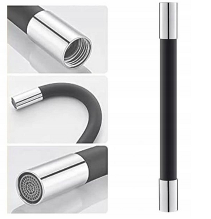 ELASTYCZNA WYLEWKA GIĘTKA PRZEDŁUŻKA KRANU BATERI WĄŻ OGRODOWY 30cm BATERIA