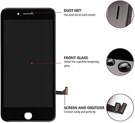 Wyświetlacz LCD ekran dotykowy zamiennik do iPhone 7 czarny zestaw