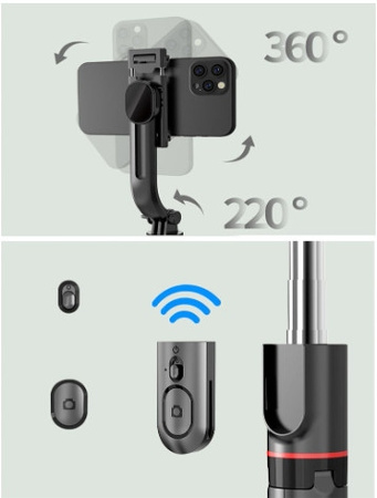 KIJEK DO SELFIE STICK, STATYW DO TELEFONU Z PILOTEM BLUETOOTH