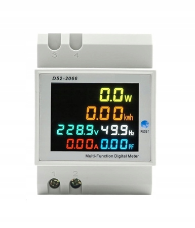 Watomierz Cyfrowy Miernik Licznik Zużycia Energii Poboru Moc D52-2066 100A