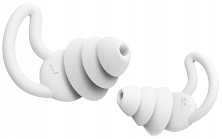 ZATYCZKI DO USZU STOPERY SILIKONOWE ETUI DO SNU PODRÓŻY WYCISZAJĄCE BIAŁE