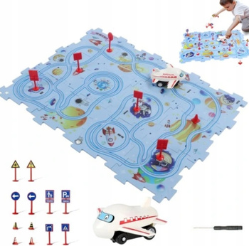 Gra planszowa z łamigłówką logiczną dla dzieci ulica samolot