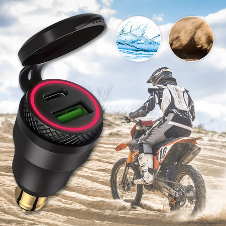 PD 3.0 USB C adapter do BMW motocykl DIN Hella EU