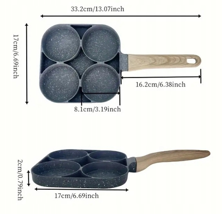 Patelnia do Jajek i Pancakes – 4-Komorowa, Nieprzywierająca