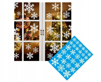 NAKLEJKI ŚWIĄTECZNE OZDOBY NA OKNO SZYBĘ ŚNIEŻYNKI PŁATKI ŚNIEGU 27szt